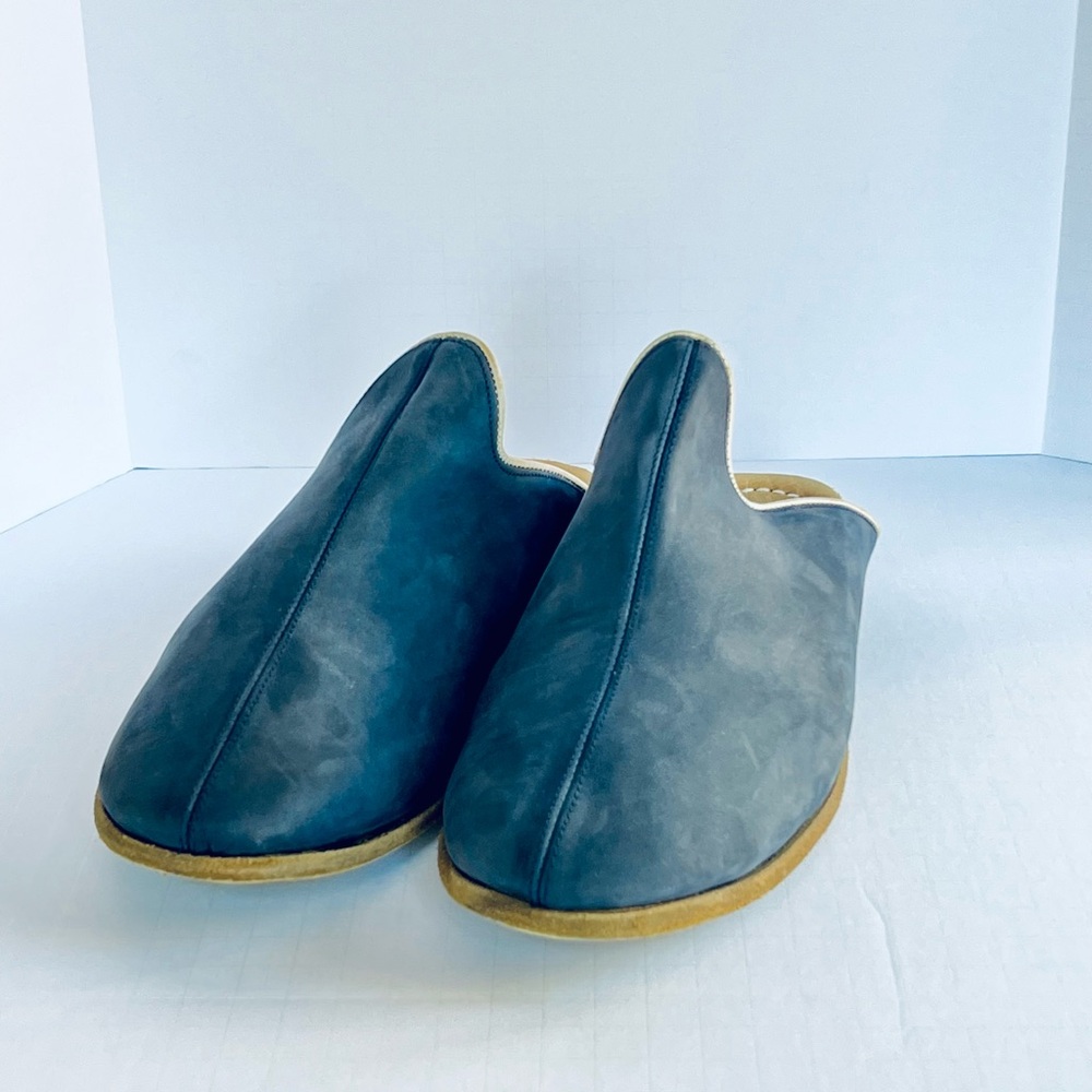 Sabah Men's Blue Suede Slip-On Shoes